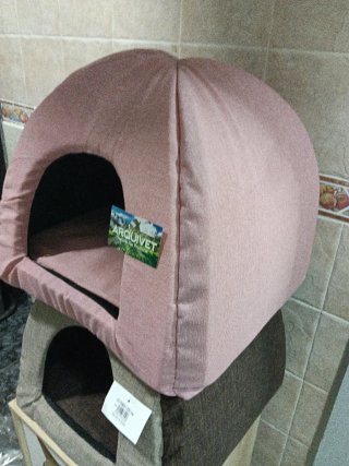 Cama para perro/gato higlu beige y marrón