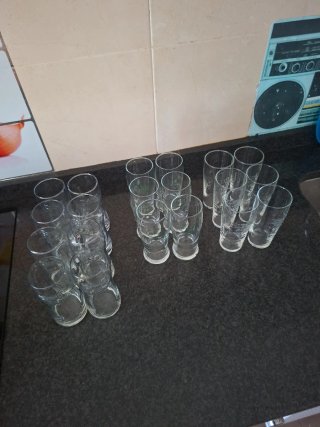 Juego de 20 vasos de cristal