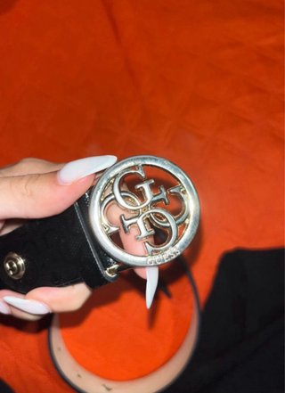 Cintura Guess Donna Nera Fibbia Oro