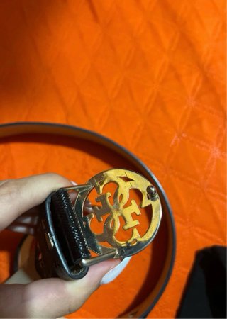 Cintura Guess Donna Nera Fibbia Oro