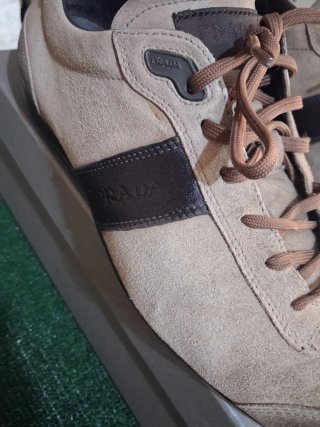 Prada Scarpe Uomo Tg 42.5 Beige/Marrone