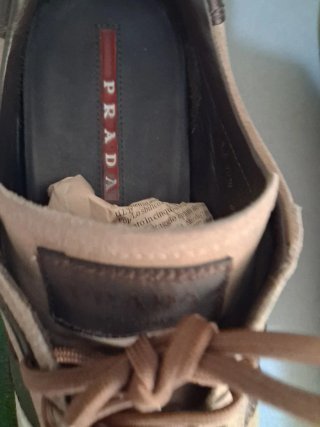 Prada Scarpe Uomo Tg 42.5 Beige/Marrone