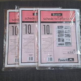 Set 10 buste porta schede telefoniche