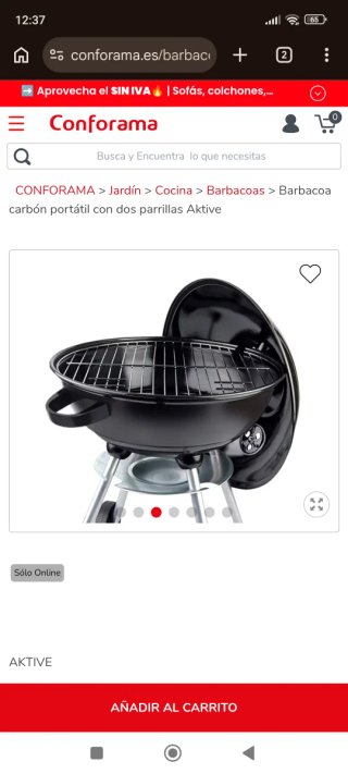Barbacoa Carbón Portátil con 2 Parrillas