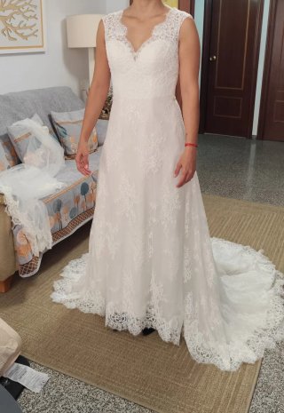 Vestido Novia Talla S + Velo y Zapatos 37