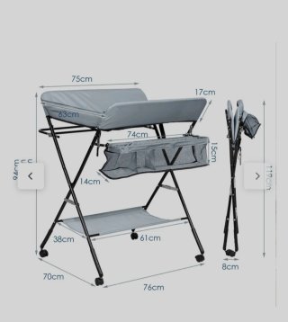 Cambiador de bebé plegable con cesta