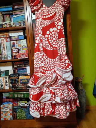 Traje de Flamenca Rojo y Blanco