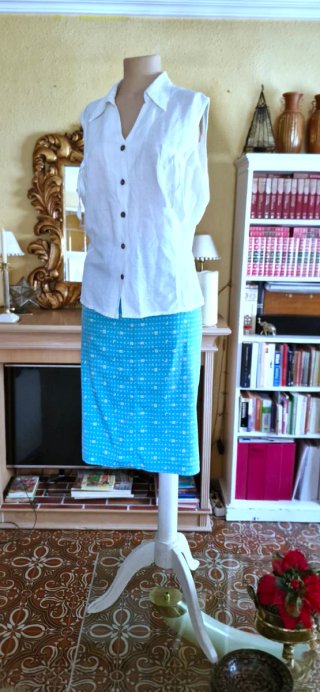 Camisa Lino Vintage E. Muñoz Blanca