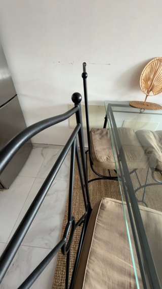 Mesa de cristal de comedor / jardín con 6 sillas