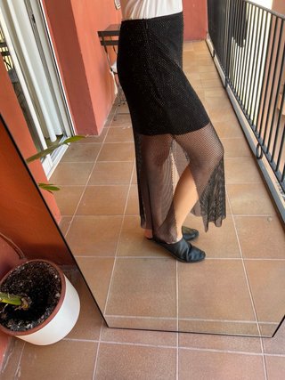 Falda Massimo Dutti abalorios talla única