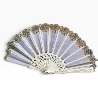 Leque Vintage Renda Floral Decorativo