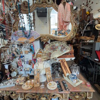 Leque Vintage Renda Floral Decorativo