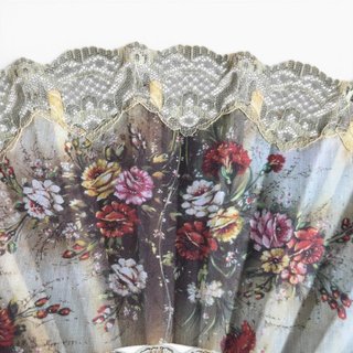 Leque Vintage Renda Floral Decorativo
