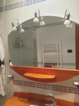 Espejo de baño madera y metal