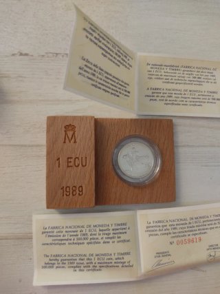 1 ECU plata España 1989 Fábrica Nacional Moneda