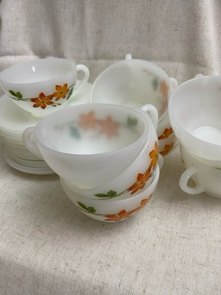 Juego Arcopal Vintage Tazas y Platos Flores