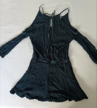 Vestido Boho Negro con Detalles