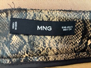 Falda mini marrón piel serpiente Talla S