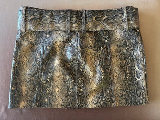 Falda mini marrón piel serpiente Talla S
