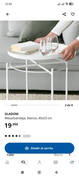 Mesa auxiliar/bandeja GLADOM Ikea