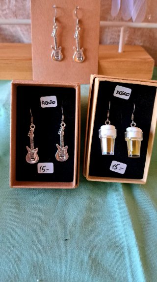 Pendientes guitarra eléctrica Acero