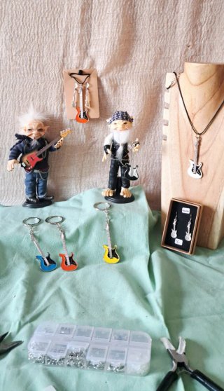 Pendientes guitarra eléctrica Acero