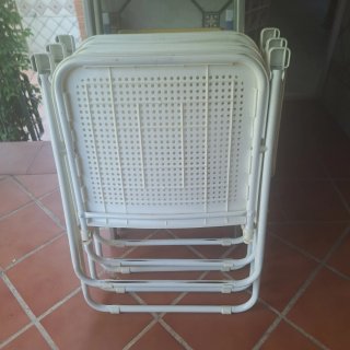 4 Sillas de Exterior Blancas Plegables