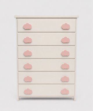 Cajonera infantil nubes rosa y beige