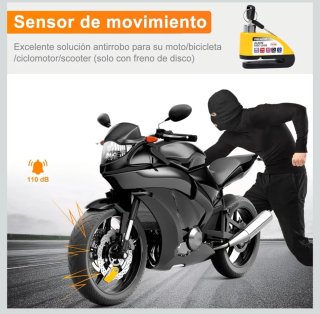 Candado Disco Moto bici Patinete con Alarma 110dB