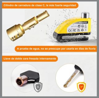 Candado Disco Moto bici Patinete con Alarma 110dB