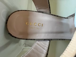 Cuñas Gucci Lona y piel Marrón