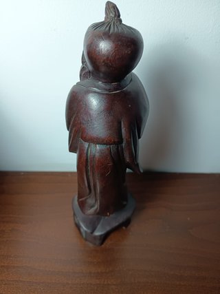 Antigua Talla China Sabio Madera Maciza
