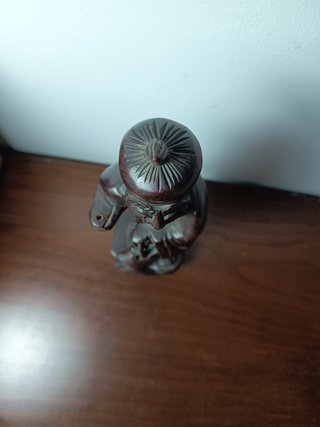 Antigua Talla China Sabio Madera Maciza