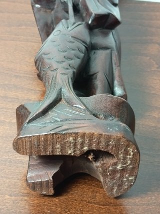 Antigua Talla China Sabio Madera Maciza