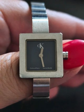 Reloj Calvin Klein Cuadrado Azul y Plateado