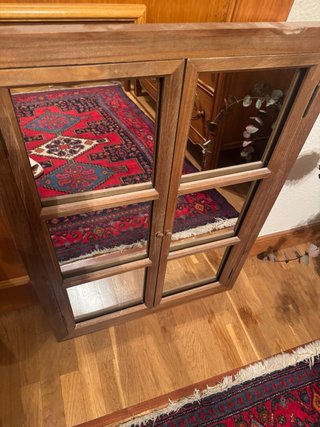 Espejo de madera con decoracion ventana