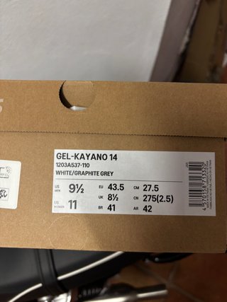 Asics Gel Kayano 14 Blanco Grafito Gris