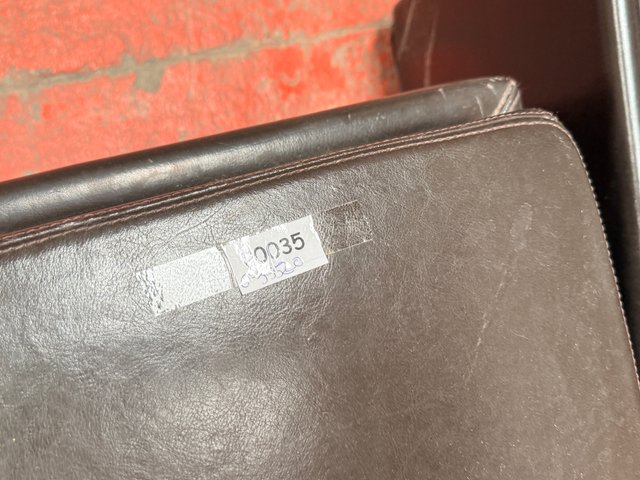 Taburete/Mesa Auxiliar Cuero Marrón