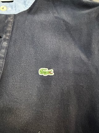 Polo Lacoste Hombre Azul Marino Cuello Mao