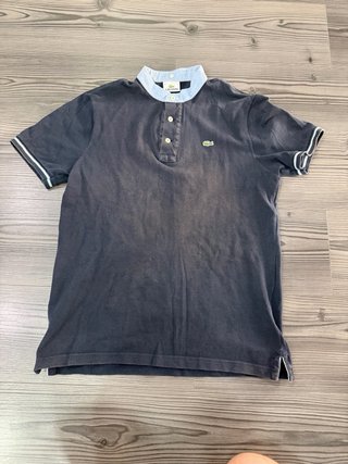 Polo Lacoste Hombre Azul Marino Cuello Mao