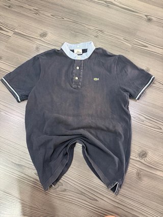 Polo Lacoste Hombre Azul Marino Cuello Mao