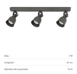 Lámpara Techo Hektar Ikea 3 Focos