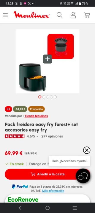 Freidora Moulinex Easy Fry + Accesorios