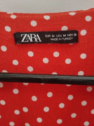 Vestido rojo lunares Zara Talla M