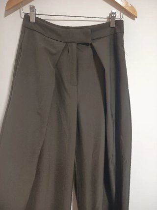 Pantalones vestir anchos  verde oliva, grisáceo