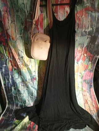 Vestido negro algodón XL