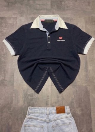 Polo DSQUARED2 Blu/Bianco Taglia s