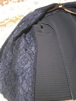 Giacca donna righe blu/grigio