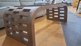 Mesa de centro moderna cristal y madera