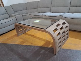 Mesa de centro moderna cristal y madera